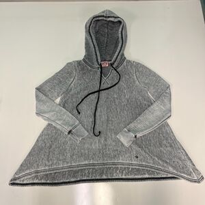 Juicy Couture Pam Gela Burnout Shark Bite Oversized Slub Shacket Hoodie Gray S